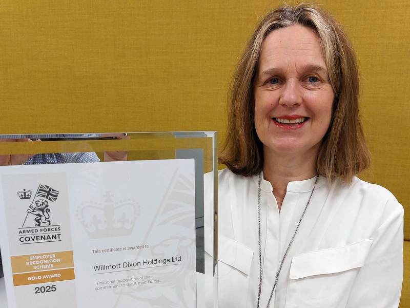 Willmott Dixon Achieves Gold Award for Armed Forces Covenant Commitment