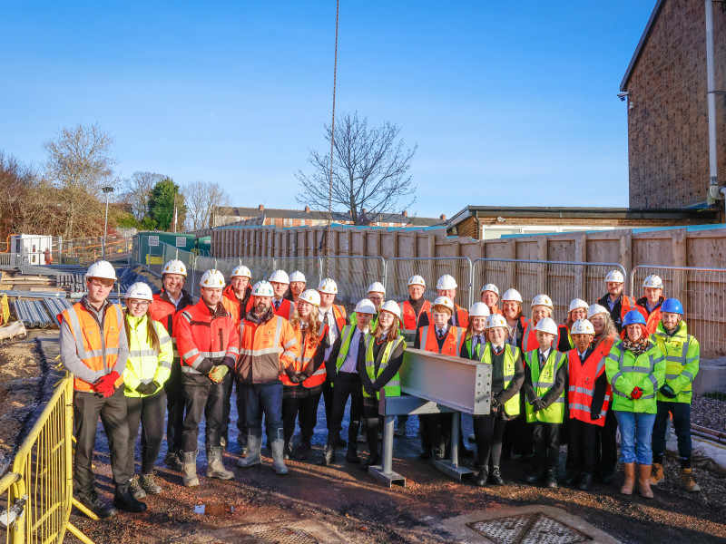 Willmott Dixon marks construction milestone at Durham Academy with steel signing ceremony